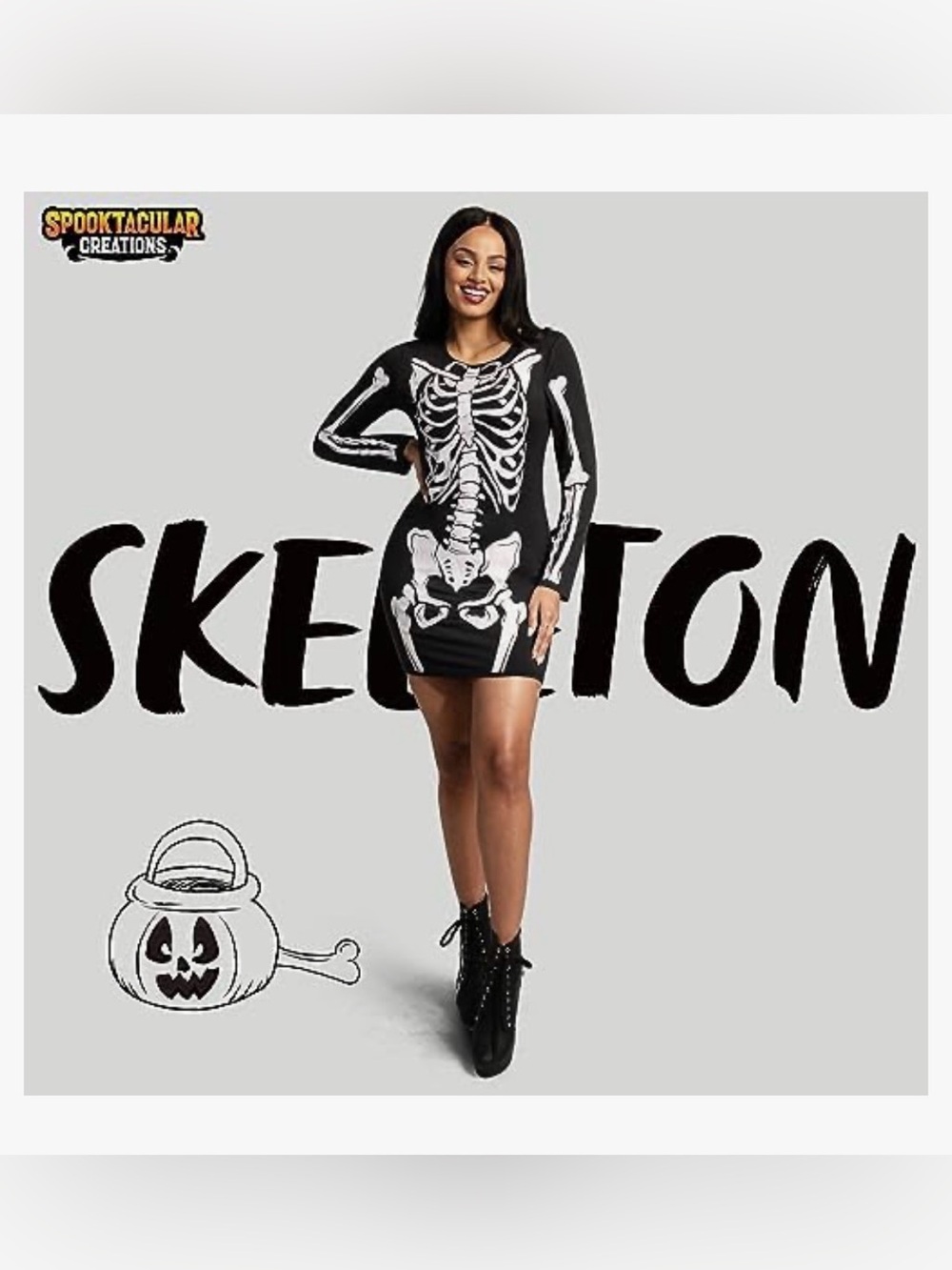 Spooktacular Creations Women’s Skeleton Halloween Costume Dress XXL – NEW Sealed